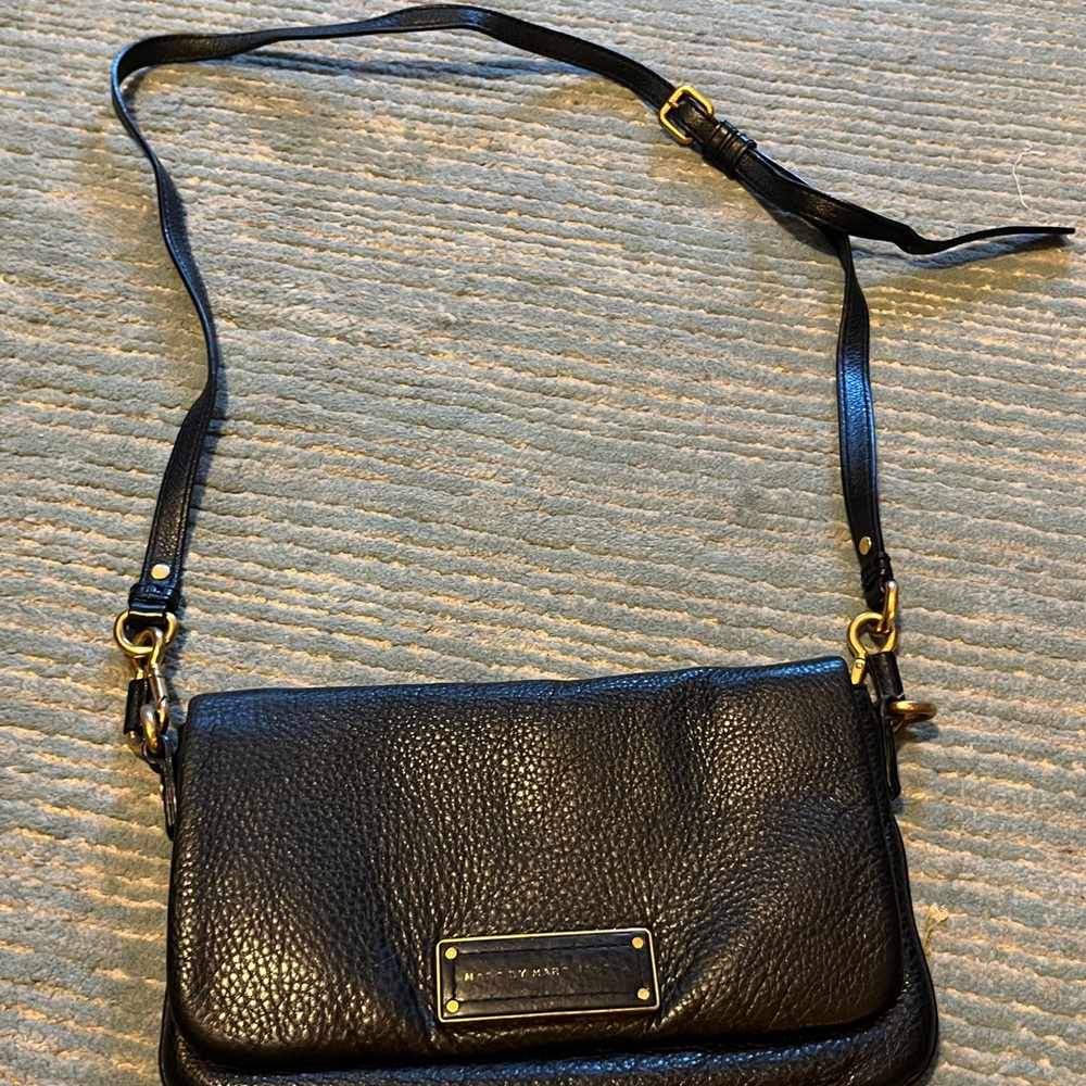 Marc Jacobs black leather crossbody bag